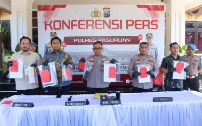 Polres Pasuruan Amankan 5 Tersangka Kasus Tambang Andesit Ilegal di Purwosari