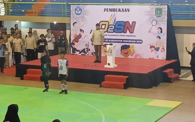 Buka O2SN Tingkat SD, Bupati Pasuruan H.M. Rusdi Sutejo Tekankan Sportivitas dan Penjaringan Bibit Atlet