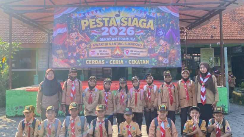 Semangat Cerdas Ceria Cekatan, Pramuka SDN Suruh Beraksi di Pesta Siaga 2026 Kwarran Sukodono