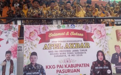 Tunjukkan Kekompakan Luar Biasa, 600 Guru PAI Kabupaten Pasuruan Mengikuti Apel Akbar di GOR Bung Tomo Surabaya