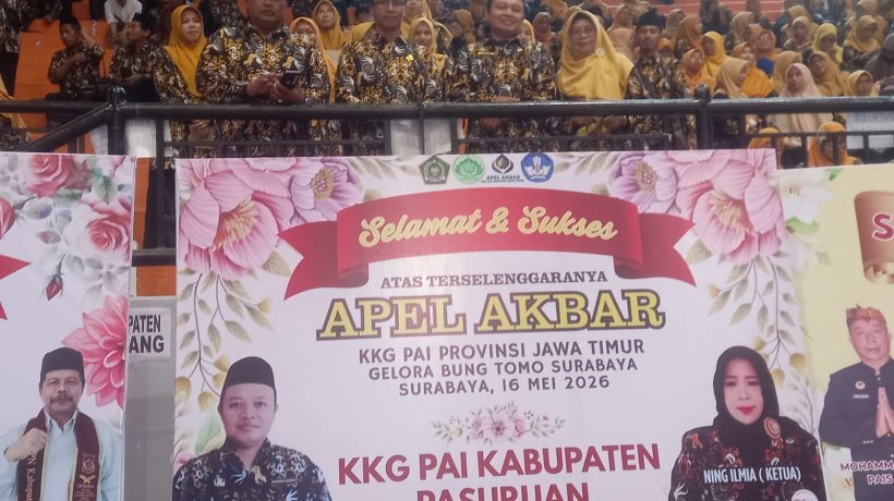Tunjukkan Kekompakan Luar Biasa, 600 Guru PAI Kabupaten Pasuruan Mengikuti Apel Akbar di GOR Bung Tomo Surabaya
