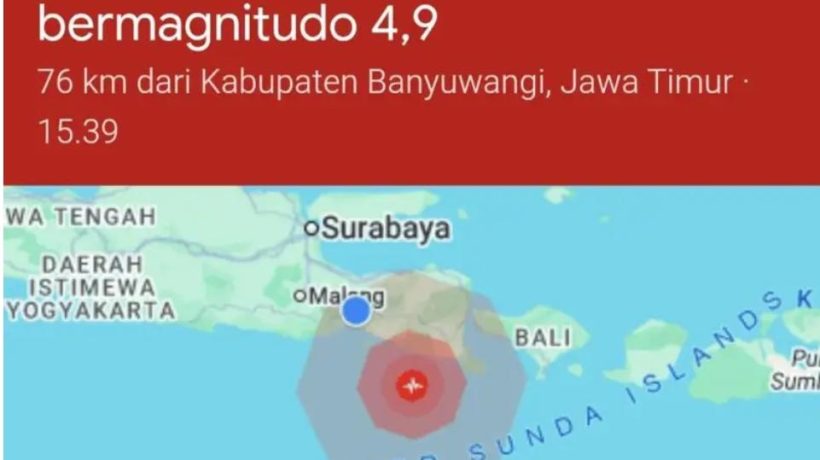 Gempa Magnitudo 5,1 Guncang Jember, Getaran Terasa Kuat hingga Banyuwangi dan Bali