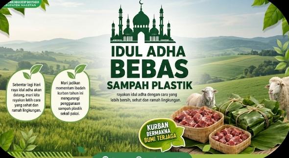 Sambut Idul Adha, DLHP Magetan Ajak Masyarakat Kurangi Penggunaan Plastik Sekali Pakai