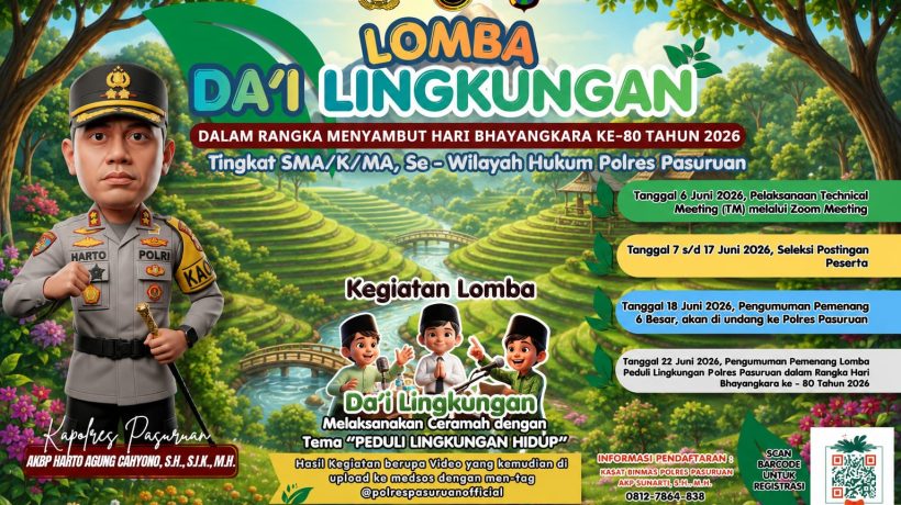 Sambut Hari Bhayangkara ke-80, Polres Pasuruan Gelar Lomba Da’i Lingkungan Tingkat SMA Sederajat