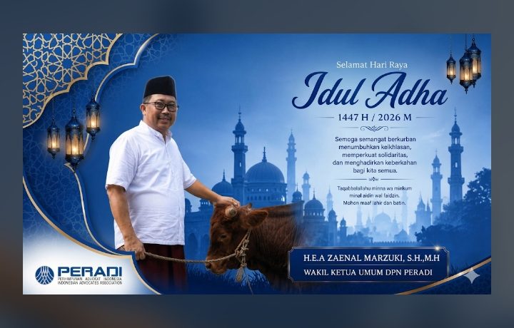 Rayakan Idul Adha 1447 H, Wakil Ketua Umum DPN PERADI Zaenal Marzuki Ajak Perkuat Semangat Berbagi dan Solidaritas