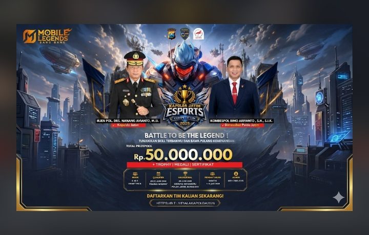 Sambut Hari Bhayangkara ke – 80 Polda Jatim Gelar Turnamen Esport untuk Umum