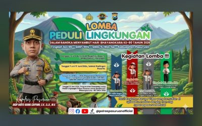 Sambut Hari Bhayangkara ke-80, Polres Pasuruan Gelar Lomba Peduli Lingkungan Tingkat Pelajar Se-Kabupaten