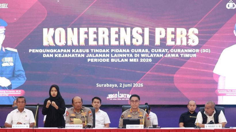 Polda Jatim Ungkap 320 Kasus 3C dan Kejahatan Jalanan Selama Mei 2026