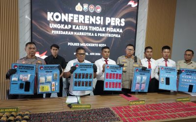 Polres Mojokerto Kota Ungkap Narkoba Temukan 330 Catride Vape Berisi Etomidate