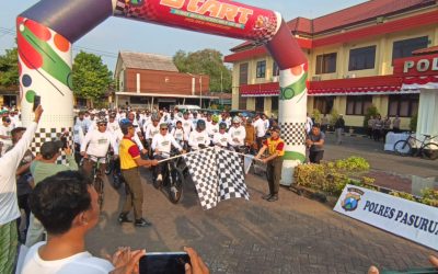 Gowes Bersama Ulama dan Masyarakat, Kapolres Pasuruan Ajak Wujudkan Daerah Aman dan Guyub