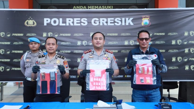 Polres Gresik Bongkar Peredaran Narkoba Sistem Ranjau, Dua Kurir Sabu Diamankan