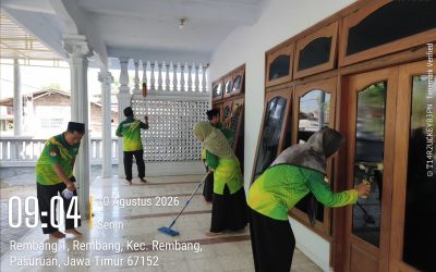 Sukseskan Geber Mas, KUA Pusaka Kecamatan Rembang Bersinergi Jaga Kebersihan Rumah Ibadah