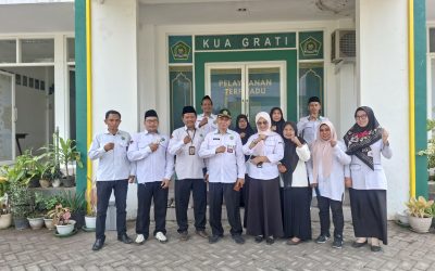 Tinjau KUA Grati, Kanwil Kemenag Jatim Matangkan Kesiapan Kunjungan Bappenas RI