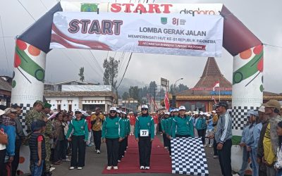 Meriahkan HUT RI ke-81, 83 Peleton Ikuti Lomba Gerak Jalan PHBN Kecamatan Tosari
