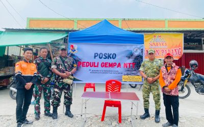 Sinergi Kemanusiaan: Baznas Mimika dan Lanud Yohanis Kapiyau Dirikan Posko Peduli Gempa NTT
