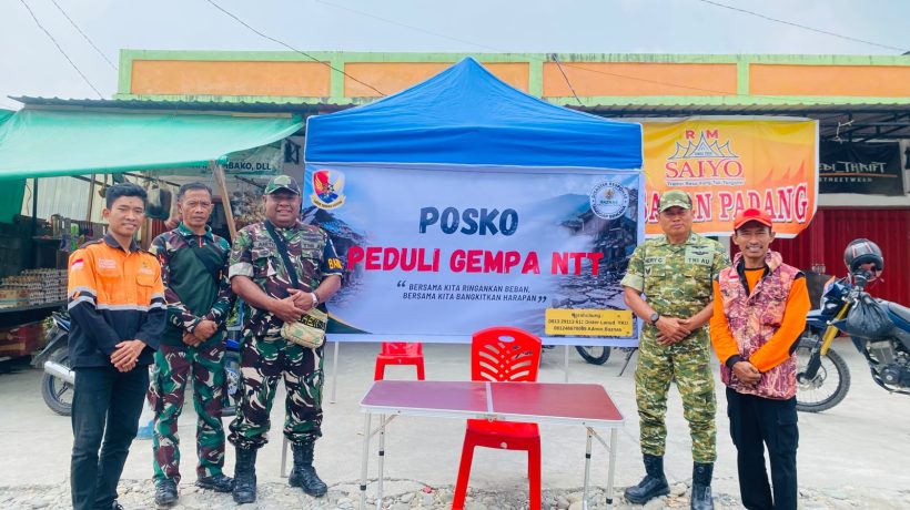 Sinergi Kemanusiaan: Baznas Mimika dan Lanud Yohanis Kapiyau Dirikan Posko Peduli Gempa NTT
