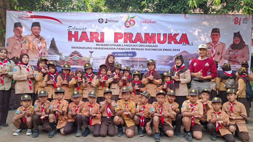 Meriah! Kwarran Grati Gelar Pesta Siaga dan Pelantikan Pramuka Siaga Tata di SDN Cukurgondang 1