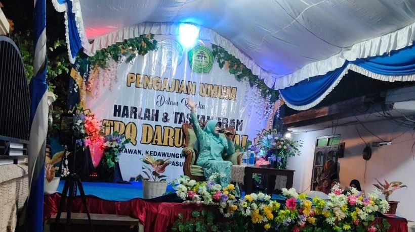 Sambut Harlah ke-28 dan Tasyakuran, TPQ Darul Athfal Kedawung Wetan Gelar Pengajian Umum