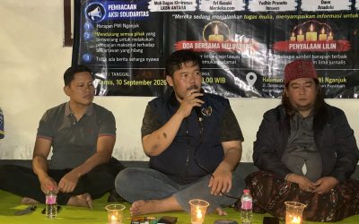 PWI Nganjuk Gelar Doa Bersama dan Aksi Lilin untuk 5 Wartawan Hilang di Selat Sunda