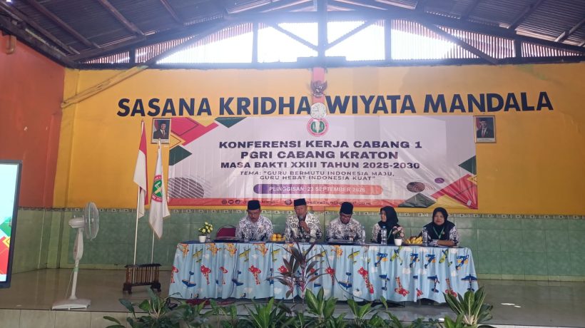 PGRI Cabang Kraton Gelar Konferensi Kerja Cabang I Masa Bakti XXIII di SDN Plinggisan