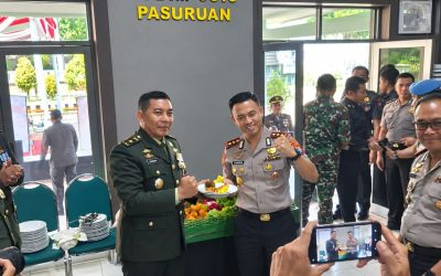 Jaga Sinergitas dan Kolaborasi, Kapolres Pasuruan Kunjungi Makodim 0819 di HUT ke-81 TNI