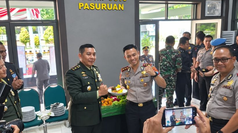 Jaga Sinergitas dan Kolaborasi, Kapolres Pasuruan Kunjungi Makodim 0819 di HUT ke-81 TNI